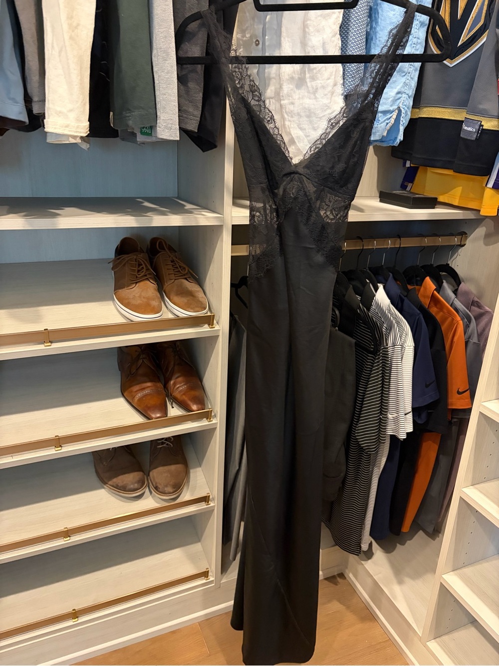 Victoria’s Secret Black Lace-Trim Satin Slip Dress - Elegant Closet Staple